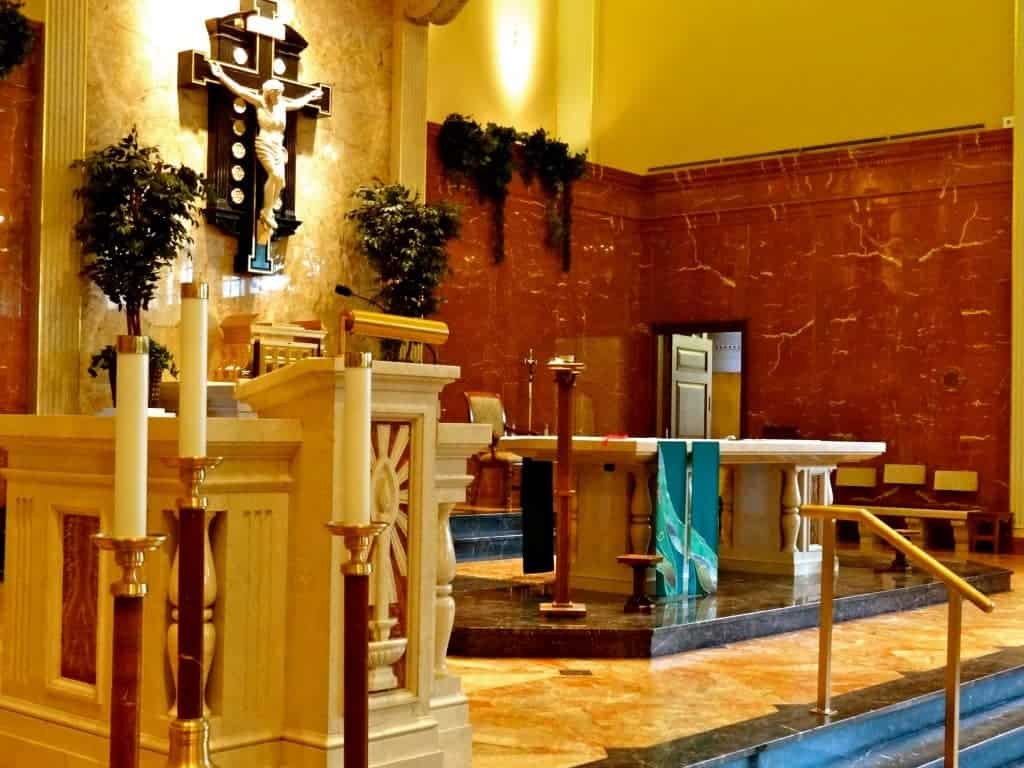 Some churches, like Christ King Parish in Wauwatosa, have swapped their marble altar rail for banisters to actually accommodate entry into the sanctuary!