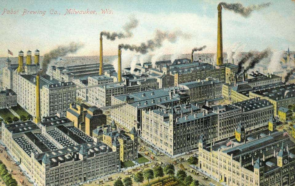 From the news story: This image provided by the Pabst Mansion museum shows a postcard depicting the Pabst Brewery around 1900 in Milwaukee. A small group of Milwaukee residents want to revive the city's beer brewing tradition by buying Pabst Brewing Co. from a California executive in hopes of returning the brand's headquarters to its birthplace. (AP Photo/Pabst Mansion)